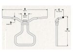 Handmade motorcycle handlebar diagram with measurements for custom bike builds.