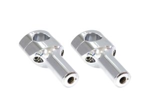 Chrome motorcycle handlebar riser adapters for custom bikes and enhancements.