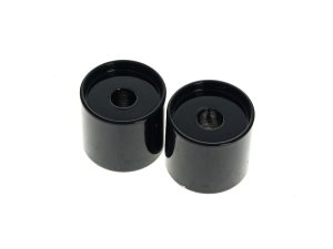 Black motorcycle shock absorber bushings for Revelry Motorcycles, durable and reliable parts.
