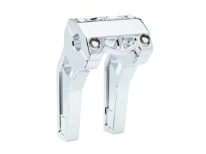 Shiny chrome motorcycle footrest cover for Revelry Motorcycles, high-quality bike accessories.