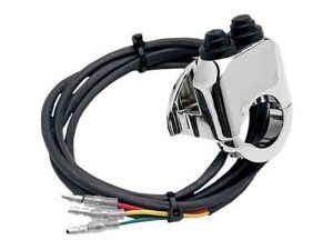 Motorcycle handlebar control switch with wiring for Revelry Motorcycles, Australian custom bikes.