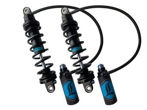 High-performance motorcycle coil shocks for Revelry Motorcycles.