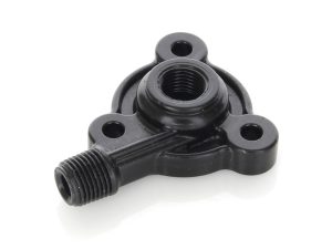 Black motorcycle fuel petcock valve for Revelry Motorcycles, Australian bike parts.