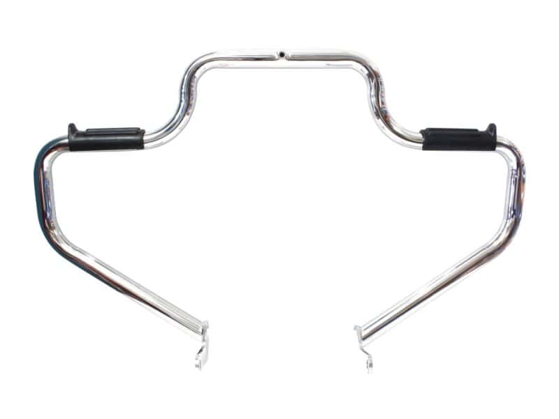 Chrome motorcycle handlebar for custom Revelry Motorcycles builds.