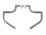 Chrome motorcycle handlebar with custom bends for Harley Davidson bikes.