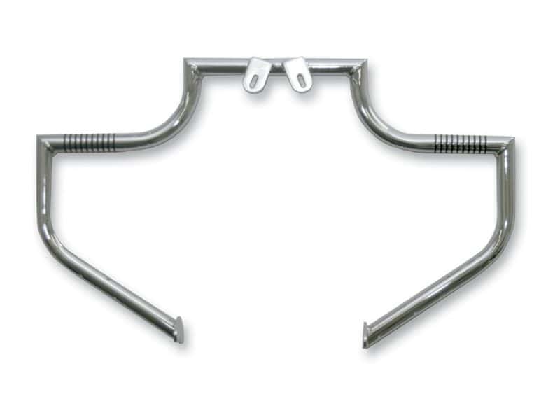 Chrome motorcycle handlebar with custom bends for Harley Davidson bikes.