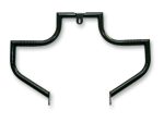 Black motorcycle crash bar for Revelry Motorcycles, designed for enhanced safety and style.