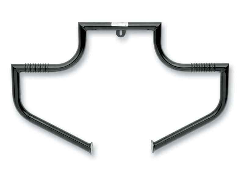 Linbar Engine Guard Freeway Bar - Black. Fits FL Softail 2000-2017. Heavy-duty black motorcycle crash bars for Revelry Motorcycles, durable safety protection, and stylish design.
