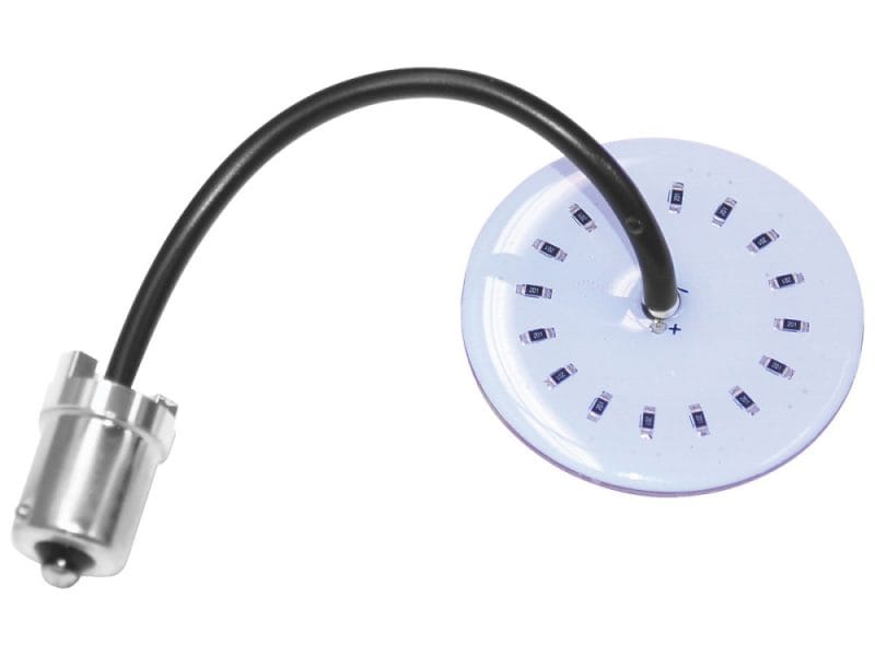 LED clock with a flexible arm, ideal for motorcycle dashboard or accessories.