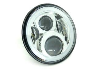 7in. LED HeadLight Insert with Halo - Chrome. Fts H-D, Indian Chief Classic & Dark Horse Models with 7in. Headlight.
