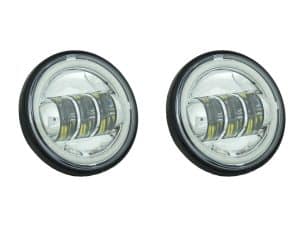 High-performance motorcycle LED headlight pair for Revelry Motorcycles Australia.