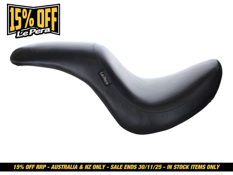 High-quality black motorcycle seat for Revelry Motorcycles, ergonomic design for comfort.