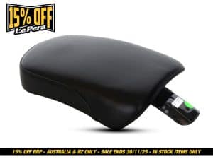 High-quality motorcycle seat for Revelry Motorcycles, premium leather finish, comfortable design.