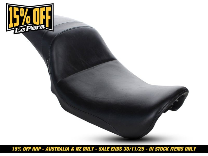 Leather motorcycle seat for Revelry Motorcycles, Australian and NZ shipping, 15% off, sale ending 30/11/25.