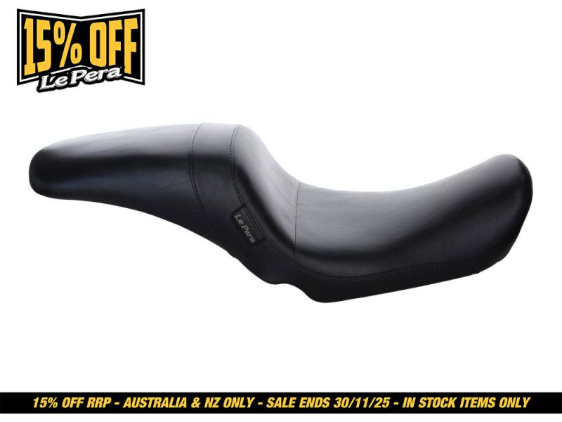 Leather motorcycle seat for Revelry Motorcycles, stylish and comfortable for custom bikes.