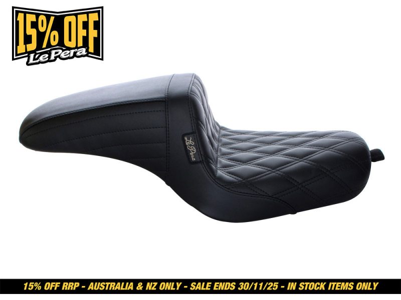 Leather motorcycle seat for custom bikes, Revelry Motorcycles Australia.
