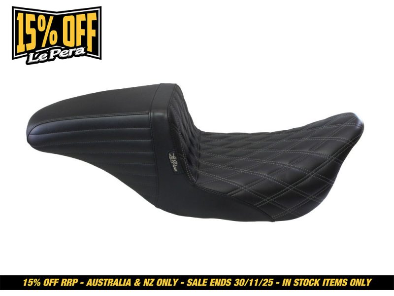 Leather motorcycle seat for Revelry Motorcycles, Australian and NZ delivery available.
