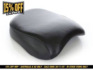 Leather motorcycle seat black comfort touring custom bike accessories.