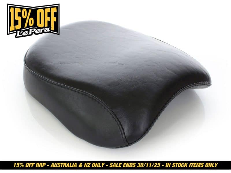 Leather motorcycle seat black comfort touring custom bike accessories.