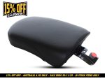 Black motorcycle seat cushion for Revelry Motorcycles; optimal comfort and style.