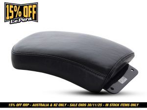 Leather motorcycle seat replacement for Revelry Motorcycles, stylish and comfortable ride.