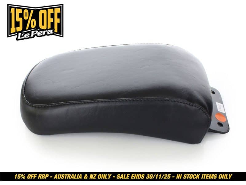 Comfortable black motorcycle seat for Revelry Motorcycles, latest model with durable leather finish.