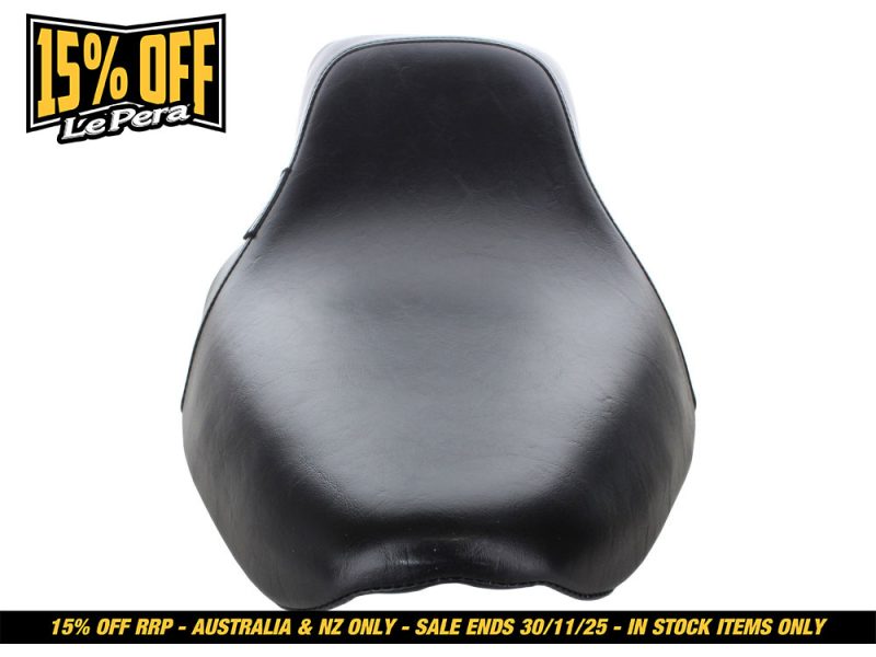 Comfortable black motorcycle seat for Revelry Motorcycles.