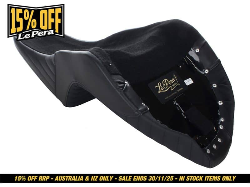 High-quality motorcycle seat for Revelry Motorcycles, featuring comfort and durability for riding.