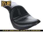 Leather motorcycle seat with comfort padding, perfect for Revelry Motorcycles.