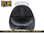 Comfortable black leather motorcycle seat for Revelry Motorcycles.