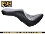 Comfortable black motorcycle seat for Revelry Motorcycles, ideal for long rides and stylish touring.