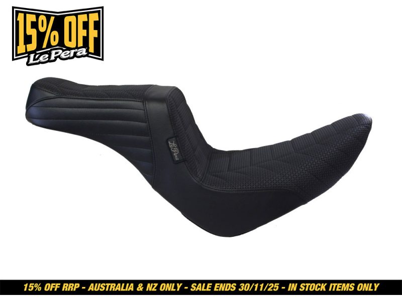 Fender motorcycle seat for comfort and durability, ideal for Revelry Motorcycles Australia.