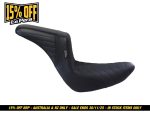 Black motorcycle seat with ergonomic design for Revelry Motorcycles Australia.