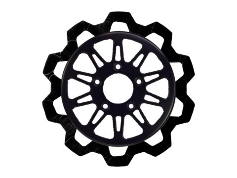 11.5in. Rear Omega Bow-Tie Disc Rotor - Black Band & Black Carrier. Fits Big Twin 2000up & Sportster 2000-2010. High-quality motorcycle sprocket for Revelry Motorcycles in Australia.