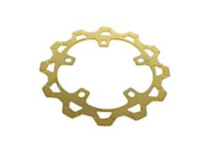 Gold motorcycle chainring for Revelry Motorcycles, durable and stylish.