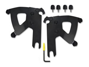 Heavy-duty motorcycle chain adjusters with mounting hardware for Revelry Motorcycles.