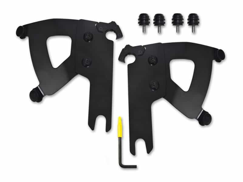 Heavy-duty motorcycle chain adjusters with mounting hardware for Revelry Motorcycles.