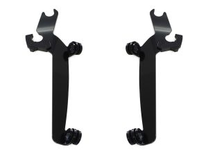 Aluminium motorcycle handlebar risers for enhanced riding control and comfort.