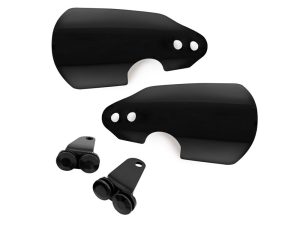 Black motorcycle brake caliper covers for Revelry Motorcycles, high-quality bike accessories Australia.