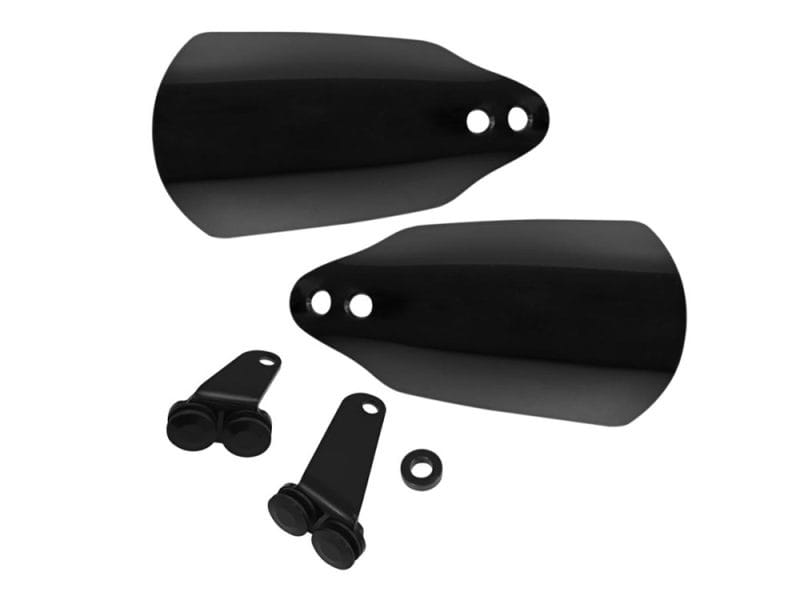 Handguards - Black. Fits XL883N Iron 2009-2021 & XL1200X Forty-Eight 2016-2021 Black motorcycle hand guards with quick-release clamps for enhanced riding protection.
