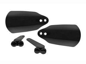 Black motorcycle handguard protectors for Revelry Motorcycles.