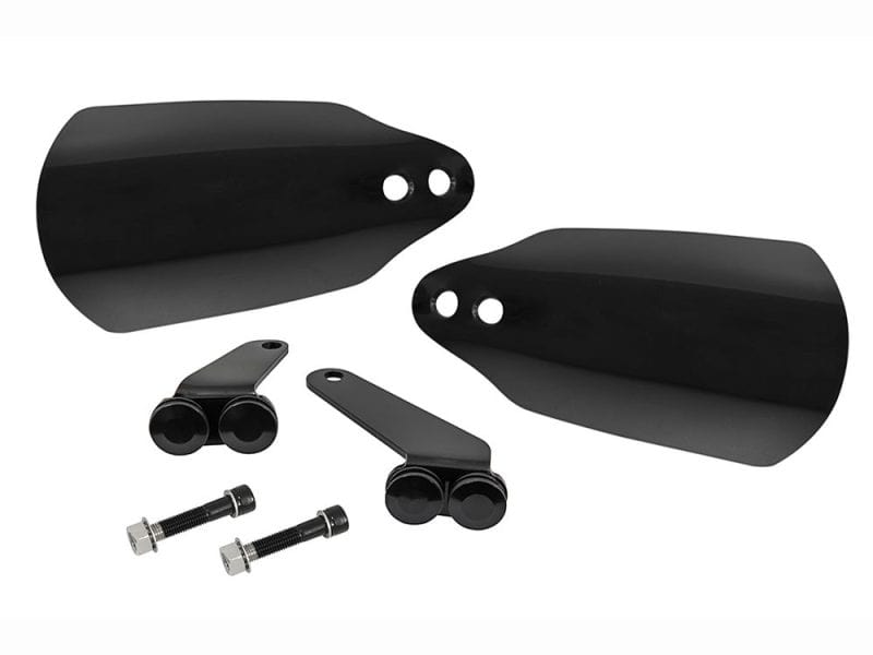 Handguards - Black. Fits CVO Street Glide 2023up & Street Glide 2024up Black motorcycle fork protectors and mounting hardware for Revelry Motorcycles parts.
