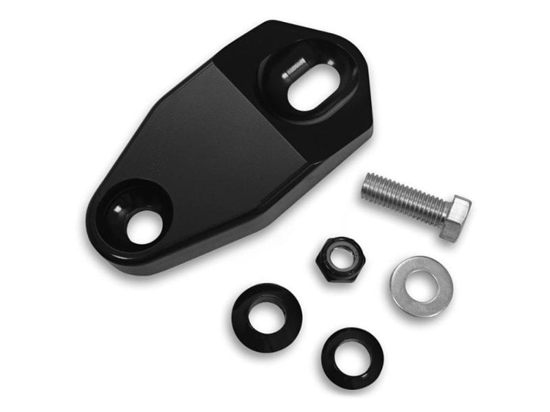 Headlight Extension Block. Fits Dyna 1991-2005. Black Revelry Motorcycles handlebar riser clamp with mounting hardware, for custom motorcycle builds.