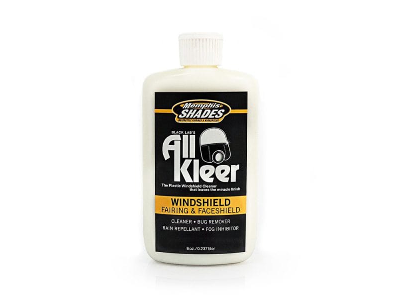 Memphis Shades All Kleer 8oz Bottle. Memphis Shades All Kleer windshield cleaner for motorcycles, rain and bug remover, fog inhibitor.