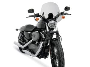 Black Cruiser Motorcycle with Windshield and Retro Style, perfect for Melbourne rides.