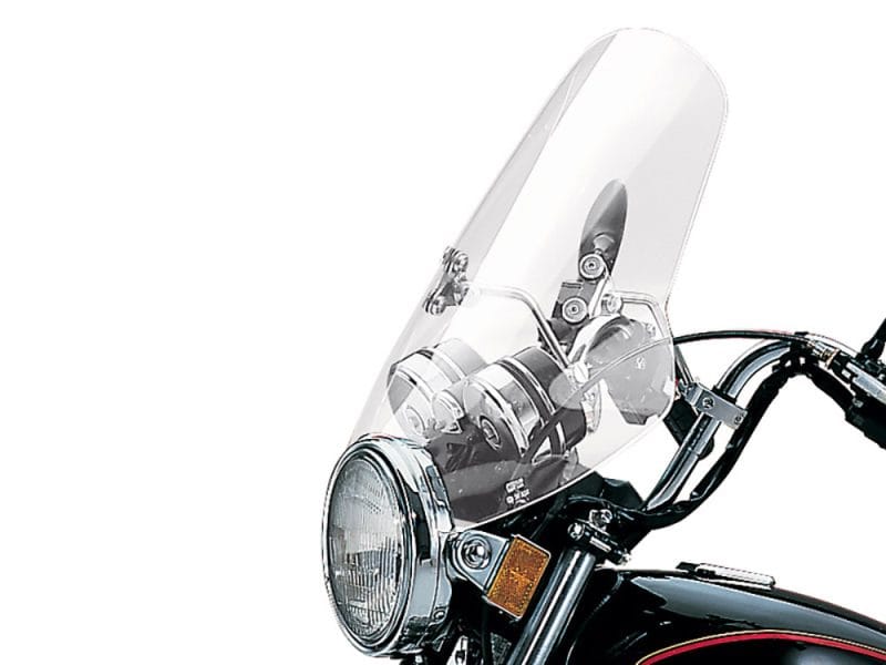 Clear motorcycle windshield and headlight from Revelry Motorcycles Australia.