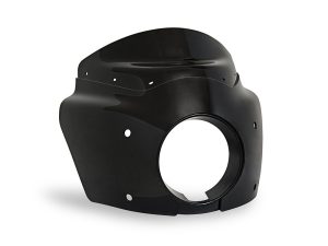 Black motorcycle fairing for custom Harley-Davidson bikes - Revelry Motorcycles Australia.