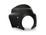 Black motorcycle headlight cowl for Revelry Motorcycles.