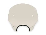 Light beige motorcycle windscreen with black mounting bracket - Revelry Motorcycles Australia.