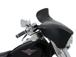 Black motorcycle windscreen for Harley Davidson touring models.